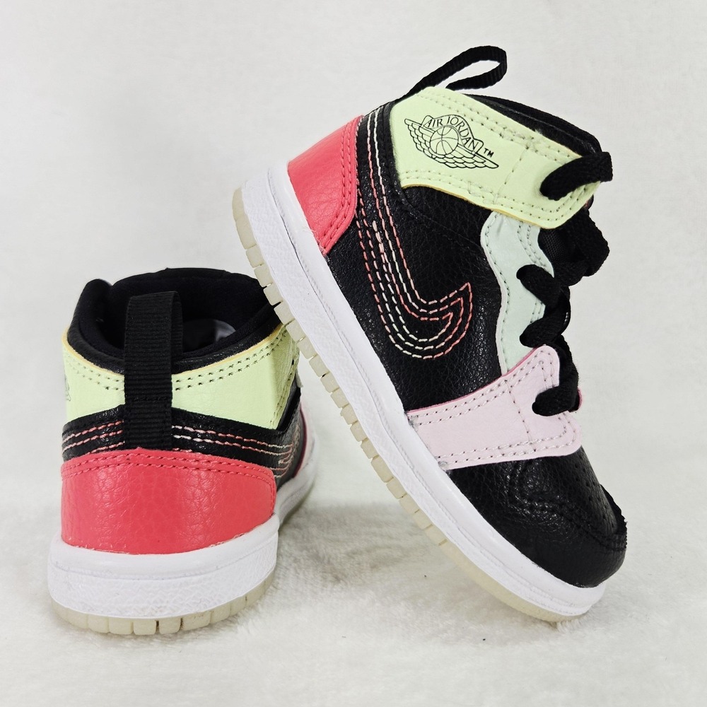 Nike Air Jordan 1 Mid TD Shoes Kids 5C AV5172-076 Toddler Basketball Sneakers
